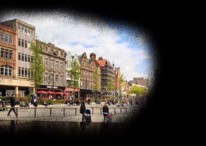 Simulated vision of retinitus pigmentosa