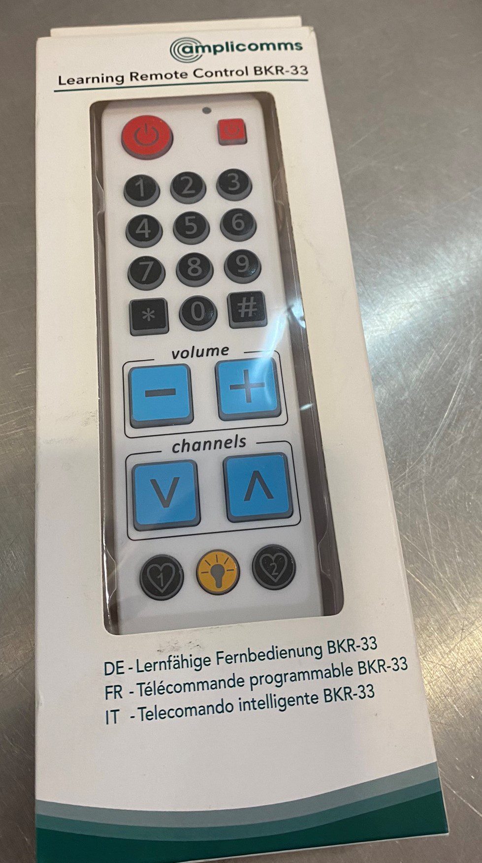 Remote control with simplified features Remote control with simplified features.