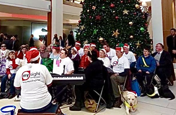 Carols with our visually impaired choir!