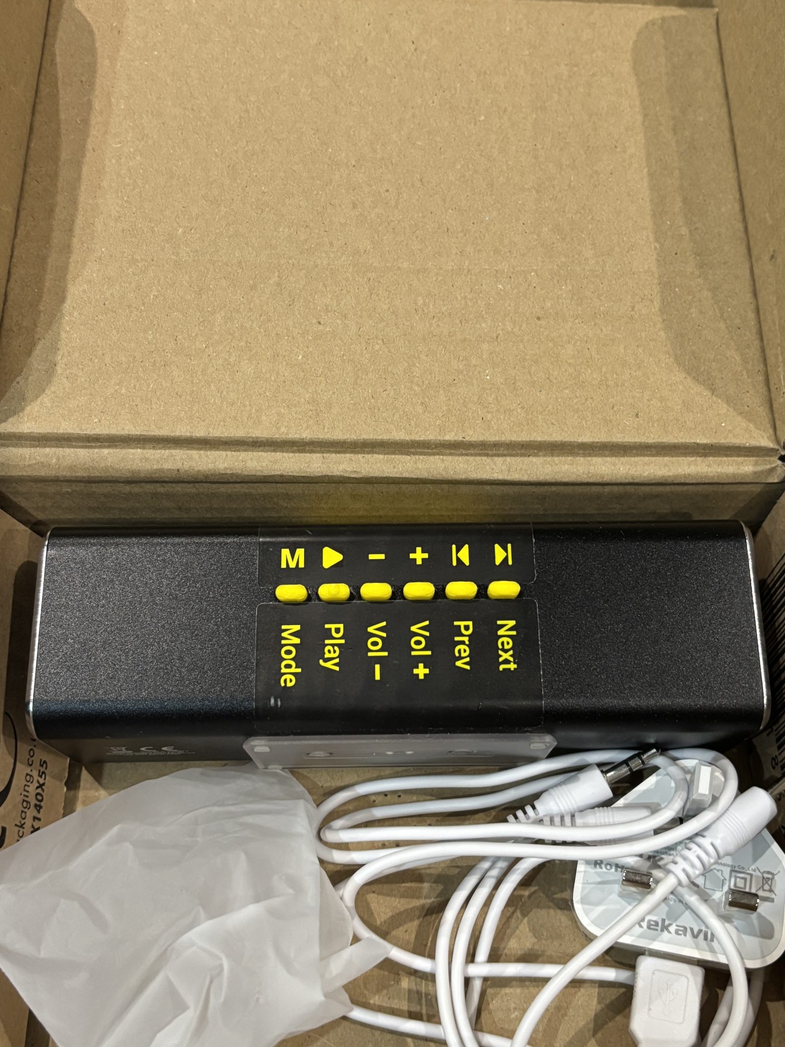 Synapptic USB Player Box containing Swwissvoice Xtra 1110 phone